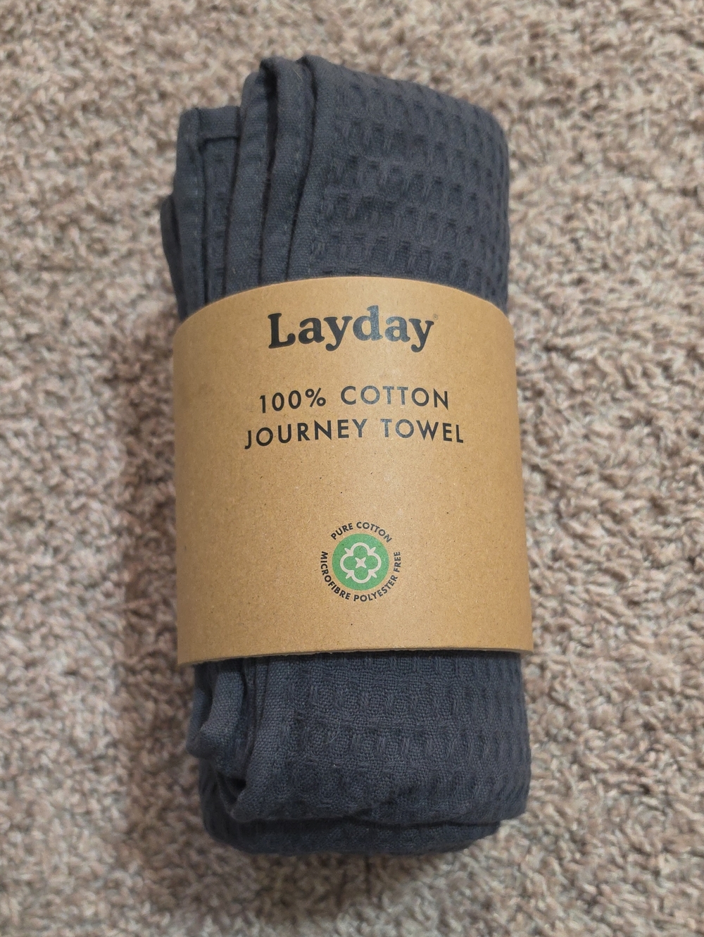 NWT Layday Rover Packable Beach Towel waffle Weave 67"x 31"